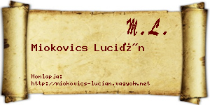 Miokovics Lucián névjegykártya